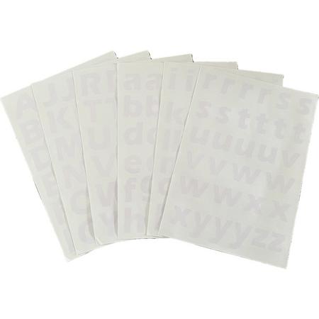 Afecto cursief plakletters wit | alfabet stickers | | hoogte 4 cm- schuine plakletter